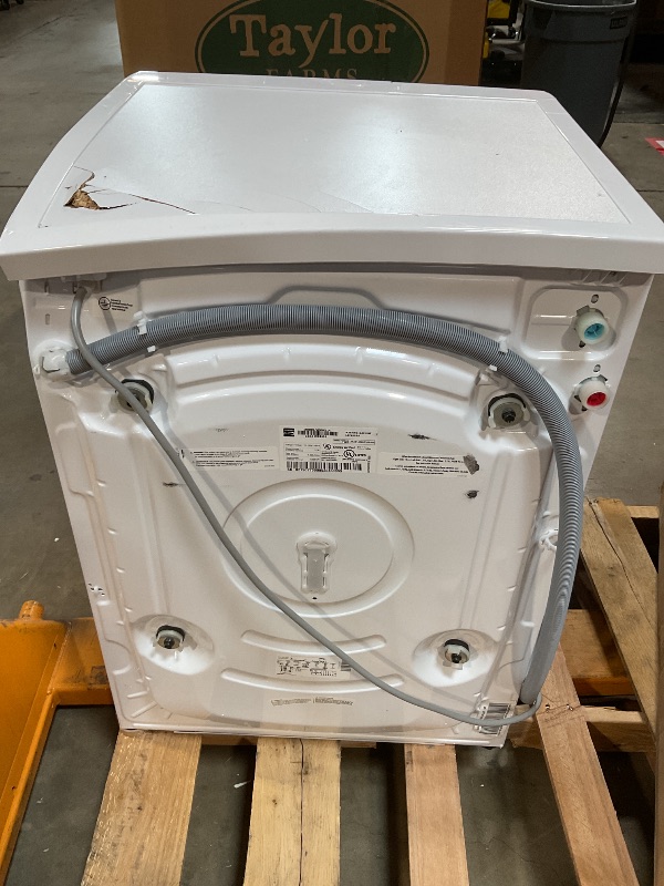 Photo 1 of *** MAJOR DAMAGE***Kenmore 2.2 cu. ft. Compact Front Load Washer with Wrinkle Relaxing Steam Treatment - Reduce Laundry Time with Accela & Express Wash - LED - ENERGY STAR Certified - White