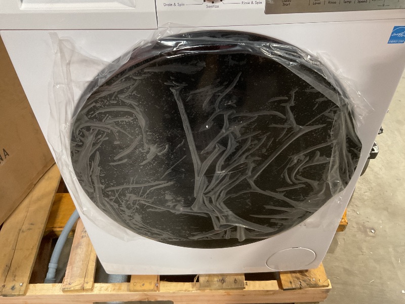 Photo 1 of *** MAJOR DAMAGE***Kenmore 2.2 cu. ft. Compact Front Load Washer with Wrinkle Relaxing Steam Treatment - Reduce Laundry Time with Accela & Express Wash - LED - ENERGY STAR Certified - White