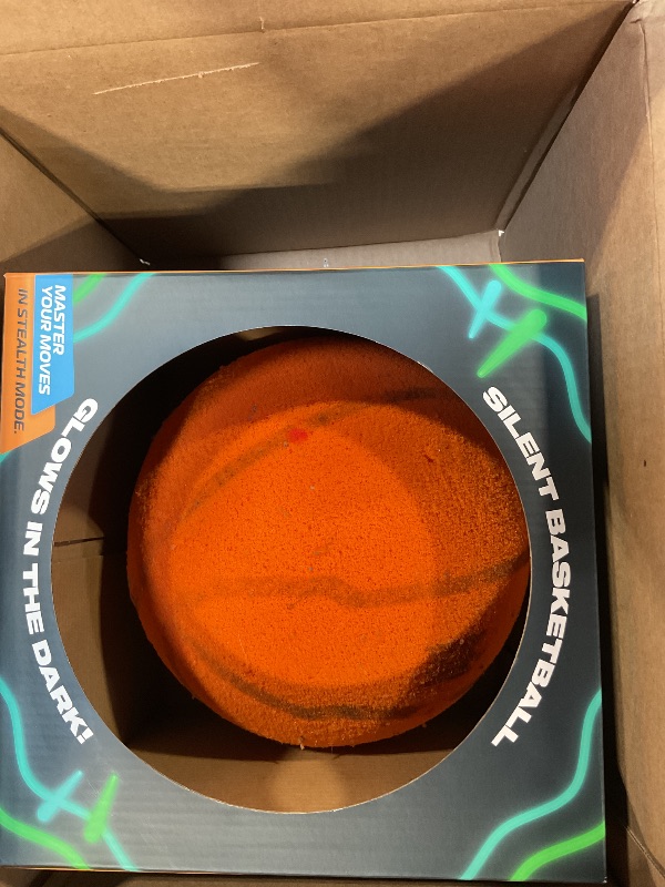Photo 1 of ***HEAVILY USED/ LINES ARE EXTREMELY FADED *** Funstuff Glow-in-The-Dark Silent Basketball, Size 7 (29.5?), Indoor Quiet Foam Basketball for Kids & Training, Airless, Soft