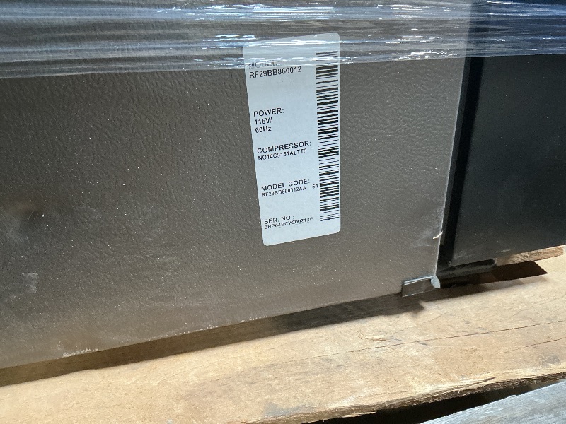 View 14 of *** MAJOR DAMAGE***Samsung 29 Cu. Ft. Bespoke 4-Door French Door Refrigerator with Beverage Center, White Glass, RF29BB860012AA