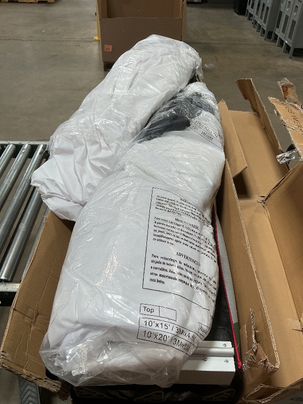 Photo 1 of *** USED/MINOR DAMAGE/UNKNOWN MISSING PARTS AND HARDWARE***Eurmax USA 10x20 Pop Up Canopy Tent,Commercial Tent with Patented No-Tip Rolling Bag,4 Zippered Removable Walls,UV & Water Resistant Canopy Top,Heavy Duty Outdoor Gazebo,Instant Shelter(White)