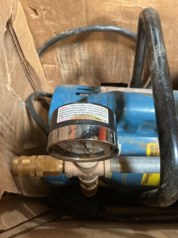View 9 of *** USED/MAJOR DAMAGE/UNKNOWN MISSING PARTS***Allegro 9821 | A-750 Breathing Air Pump | ¾ HP Oil-Less Rotary Vane | Portable Low-Pressure Air Source | 0–10 CFM, 2–12 psi | for 1–2 Respirator Users or 1 Hood | UL Recognized Motor