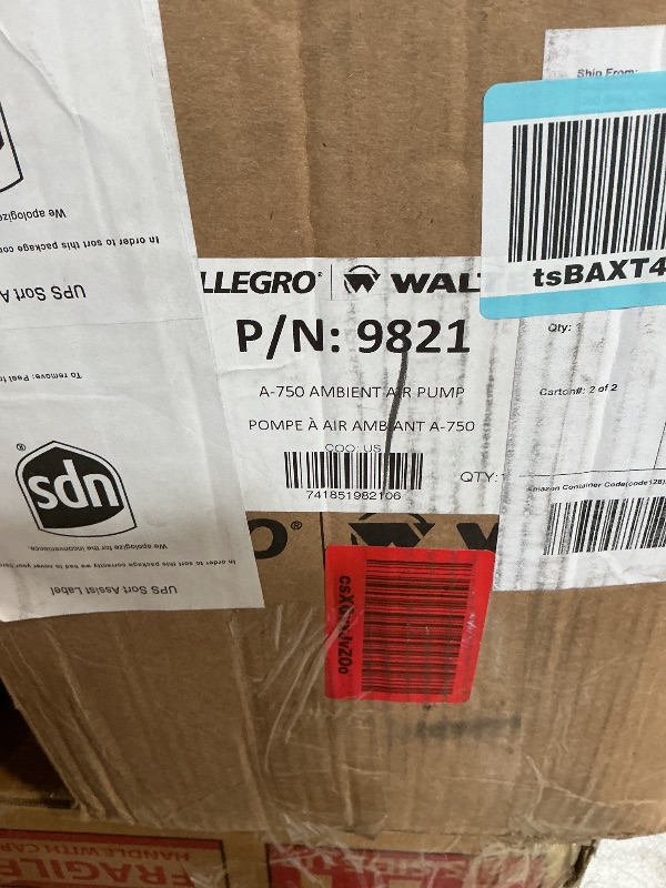 View 4 of *** USED/MAJOR DAMAGE/UNKNOWN MISSING PARTS***Allegro 9821 | A-750 Breathing Air Pump | ¾ HP Oil-Less Rotary Vane | Portable Low-Pressure Air Source | 0–10 CFM, 2–12 psi | for 1–2 Respirator Users or 1 Hood | UL Recognized Motor