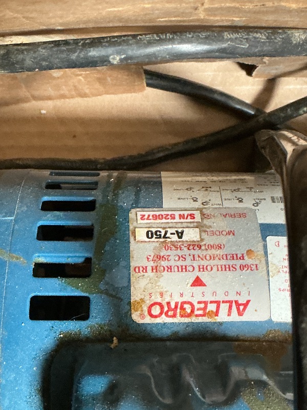 View 7 of *** USED/MAJOR DAMAGE/UNKNOWN MISSING PARTS***Allegro 9821 | A-750 Breathing Air Pump | ¾ HP Oil-Less Rotary Vane | Portable Low-Pressure Air Source | 0–10 CFM, 2–12 psi | for 1–2 Respirator Users or 1 Hood | UL Recognized Motor