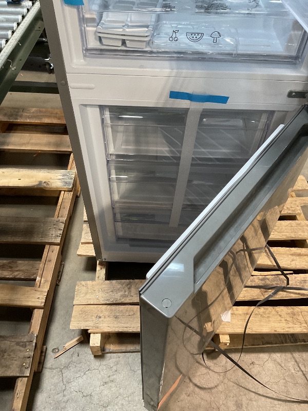 Photo 1 of *** MINOR SCUFFS, AND DENTS ON THE OUTSIDE BUT INSIDE IS NEW***HAMILTON BEACH 11.5 Cubic Foot Fridge with Bottom Mount Freezer, 11.5 cu. ft, Stainless