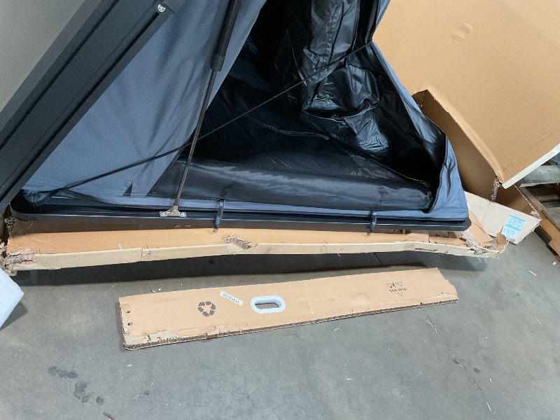 Photo 1 of ***FOR PARTS/ ONLY/ HAS A BIG HOLE IN THE BASE*** SanHima Rooftop Tent Hard Shell - Hotham Side Overland Aluminium Roof Top Tent Side-Open Design, Larger Interior Space 81"x60"x49", Full Ceiling LED Light & Skyview Window, for Car SUV Truck Camping
