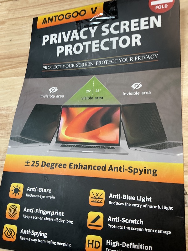 Photo 1 of 15.6 Inch 1920x1080 Laptop Privacy Screen Filter, Anti Blue Light Glare & Anti Scratch Computer Privacy Shield for 15.6" with 16:9 Aspect Ratio Laptop Portable Monitor