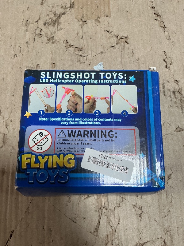 Photo 1 of ***MISSING PIECES***SCIONE 24 Sets LED Flying Set, 24 Slingshot+24 Glow Helicopter-48 Pcs, Flying Toy Outdoor Toys Glow in The Dark Party Supplies Party Favors for Kids 8-12,4-8