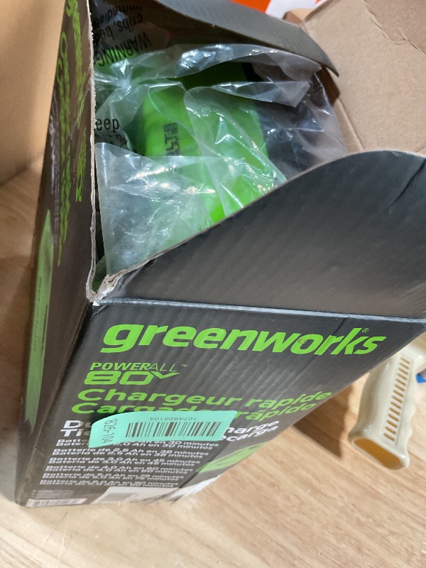 View 2 of ***POSSIBLY FOR PARTS/ MAY HAVE CHARGING ISSUE*** Greenworks PRO 80V Lithium Ion Single Port Rapid Battery Charger GCH8040
