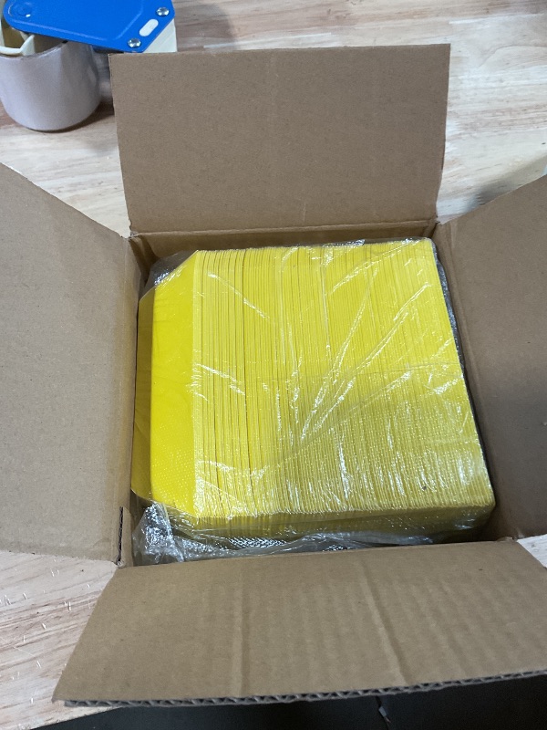 Photo 1 of 100 Pcs Yellow Paper Food Tray Sturdy Disposable Food Boats Nacho Plates Disposable Serving Snack Trays for Catering, Party Birthday Supplies, and Food Service (Yellow)