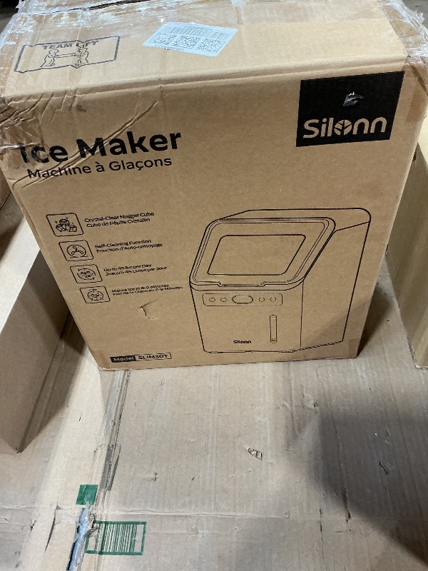 Photo 1 of ***DIRTY/ HAS DRY RESIDUE *** Silonn Nugget Ice Makers Countertop,Timer Pebble Ice Maker with Soft Chewable Ice, 44lbs per Day Ice Machine with Self-Cleaning,One-Click Operation, Stainless Steel