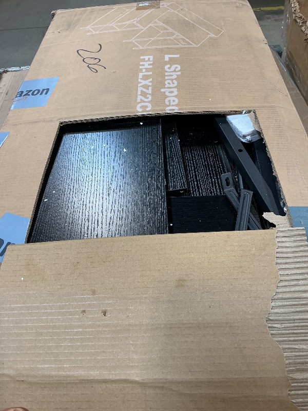 Photo 1 of ***PARTS ONLY***NON FUNCTIONAL***DUMOS 53” Gaming Desk with USB Charging Ports & LED Lights, Reversible L Shaped Desks Computer Corner Gamer Table with Power Outlets Monitor Stand Storage Shelves for Home Office Small Space, Black