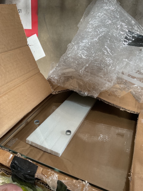 Photo 1 of ***HOLES DRILLED CUSTOM GLASS DOOR CAN BE USE FOR PARTS***Shower Glass Panel 34" W x 74" H, Fixed Shower Screen with 5/16" (8mm) Clear Tempered Glass, Frameless Walk in Shower Door for Bathroom, 4/5" Adjustable Width, Matte Black