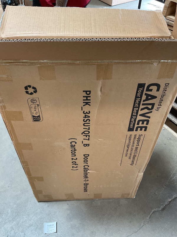 View 3 of *** ONLY BOX 2 OF TWO ***IDEALHOUSE 72" Armoire Wardrobe Closet with 2 Drawers, Heavy Duty Wooden Clothing Storage Cabinet with Hanging Rod and Adjustable Shelves, Large Bedroom Armoire with Doors, Walnut
