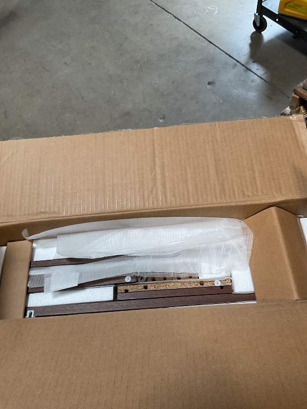 View 2 of *** ONLY BOX 2 OF TWO ***IDEALHOUSE 72" Armoire Wardrobe Closet with 2 Drawers, Heavy Duty Wooden Clothing Storage Cabinet with Hanging Rod and Adjustable Shelves, Large Bedroom Armoire with Doors, Walnut