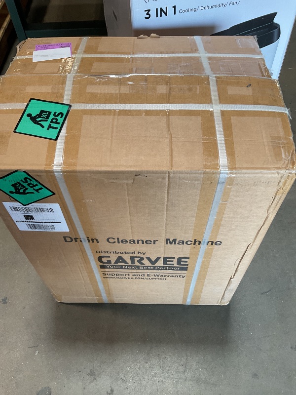 Photo 1 of *** USED/MINOR DAMAGE/***Garvee Drain Cleaner Machine 75FT x 1/2 Inch Steel Core Cable Portable 370W Electric Drain Cleaning Machine With Sewer Auger, Cutter, Air-activated Foot Switch, for Commercial, Home