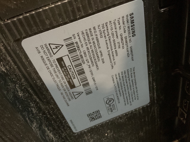 Photo 1 of ** selling for parts. Major damage to screen. missing legs and remote**Samsung 98-Inch Class QLED Q7F Series Samsung Vision AI Smart TV (2025 Model, 98Q7F) Quantum HDR, Object Tracking Sound Lite, Q4 AI Gen1 Processor, 4K upscaling, Gaming Hub w/Alexa Bui