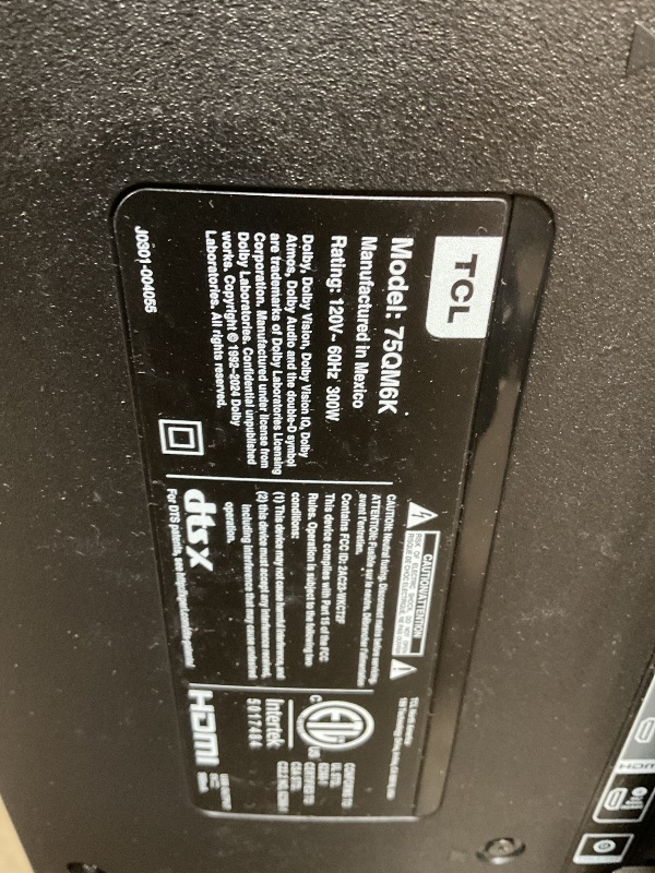 Photo 1 of *TCL 75 Inch Class QM6K Series | Mini LED QLED 4K HDR | 75QM6K, 2025 Model | 120HZ-144HZ High Brightness Smart Google TV Dolby Atmos Onkyo Audio | Voice Remote Alexa Gaming Streaming Television