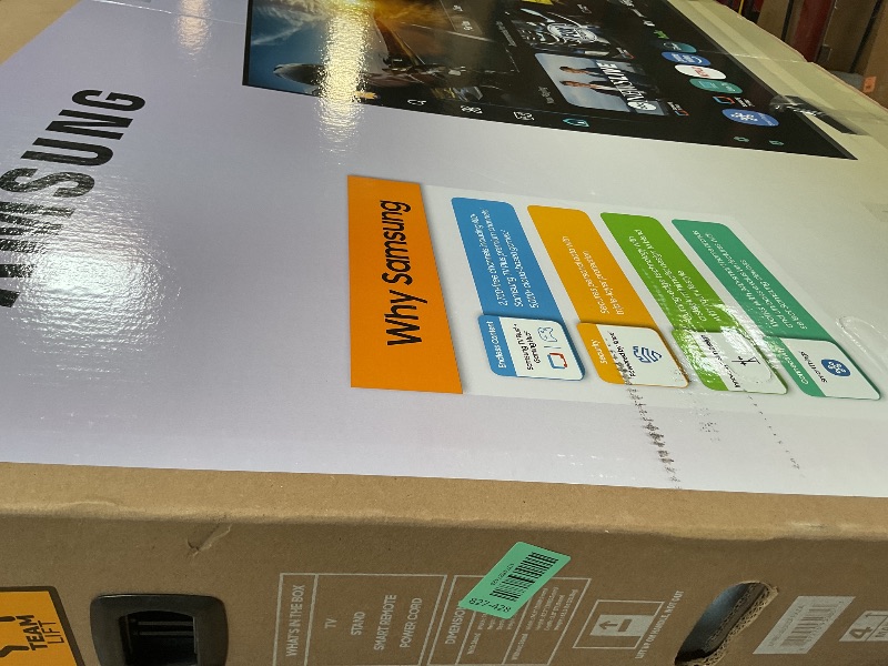 Photo 1 of ** missing remote and plug. Major damage to screen selling for parts. **Samsung 85-Inch Class Crystal UHD U8000F 4K Smart TV (2025 Model) Endless Free Content, Processor, MetalStream Design, Knox Security, Alexa Built-in