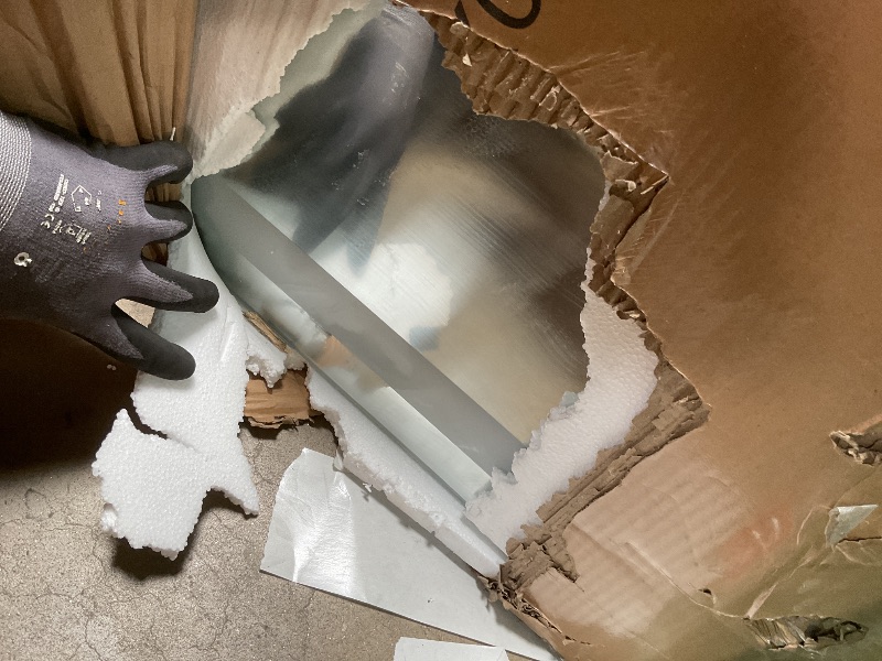 Photo 1 of **missing wheels. Mirror only. No power cord**Hasipu 79" x 40" Full Length Mirror on Wheels with LED Light — Dimmable Warm/Natural/Cool, Shatterproof Tempered Glass, Wall Mountable, Rolling Dressing Mirror for Home Gym, Makeup, Yoga, Studio