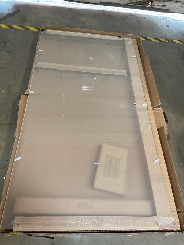 Photo 1 of ** selling as partial set. One broken glass door was removed from major damage.**FELYL Frosted Double Sliding Shower Door 67-72" W x 72" H, Matte Black, Bypass Shower Door, Framed, 1/4" (6mm) Tempered Glass