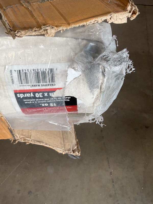 Photo 1 of ** dirt from transport **Creative Mark Spectrum Universal Unstretched Cotton Canvas Roll - 120" x 30 Yards 12 oz (14.5 oz Primed) Double Primed, Rich White Acid-Free Acrylic Priming, Canvas Rolls for Painting