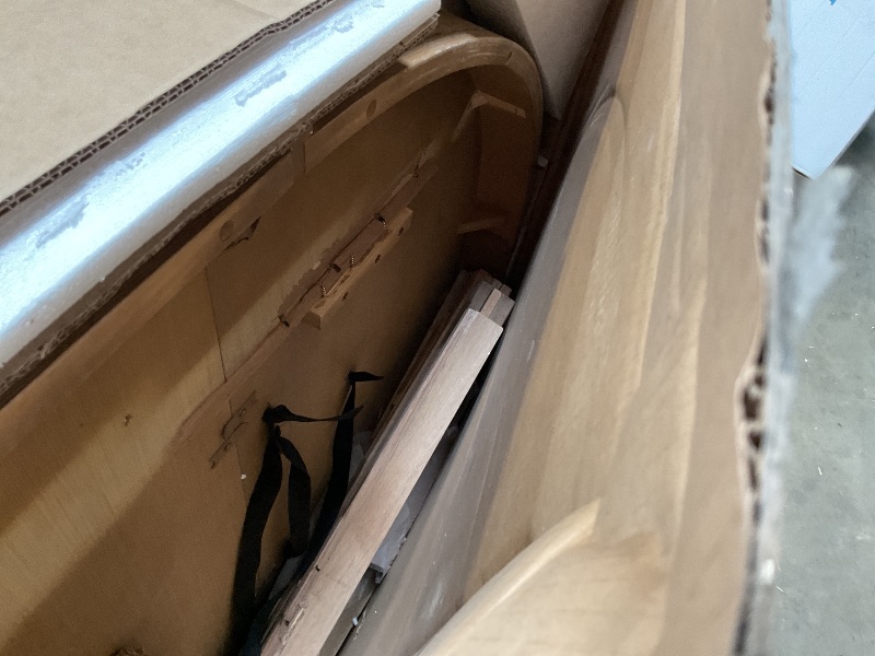 Photo 1 of **MAJOR DAMAGE TO FRAME SUPPORT UNDER TABLETOP. SELLING FOR PARTS**Ball & Cast Farmhouse Extendable Dining Table for 4-6, 42"-58" Extendable Kitchen-Table with a 16" Leaf, Round Ellipse Retro Wood Dining Room-Table w/Removable Leaves,Space Saving, Natural