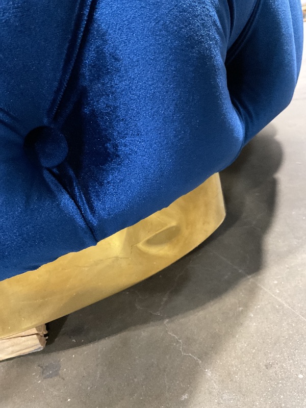 Photo 1 of ** dirt from transport and leg is dented. Missing two pillows**Mid Century Luxury Chesterfield style Velvet Living Room Couch in Navy Blue Couch,Fabric Sofa,Upholstered  Sofa ,Large Sofa with Square Arms for Living Room Office,Peacock Blue