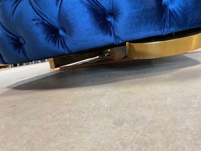 Photo 1 of ** one leg came off**Mid Century Luxury Chesterfield style Velvet Living Room Couch in Navy Blue
