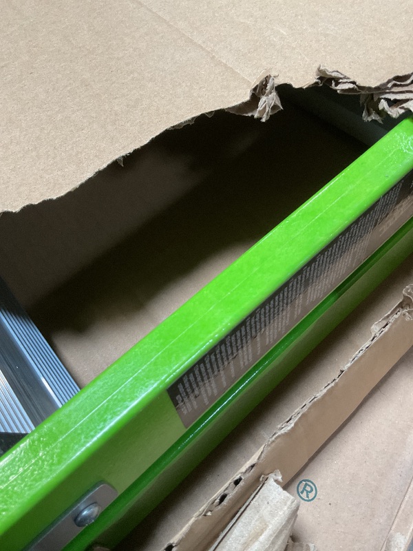 Photo 1 of **scrape damage**Little Giant Ladders, MightyLite 2.0, 8' Stepladder with Ground Cue, Fiberglass, Type IAA, 375 lbs Weight Rating, (15408-001), Green