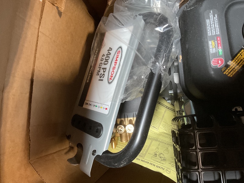 Photo 1 of *** MINOR DENT ***Simpson 4400 PSI Gas Pressure Washer, 4.0 GPM Commercial Power Washer, Cold Water, 50' Hose, PowerShot, 49-State Compliant (PS60843) - Black