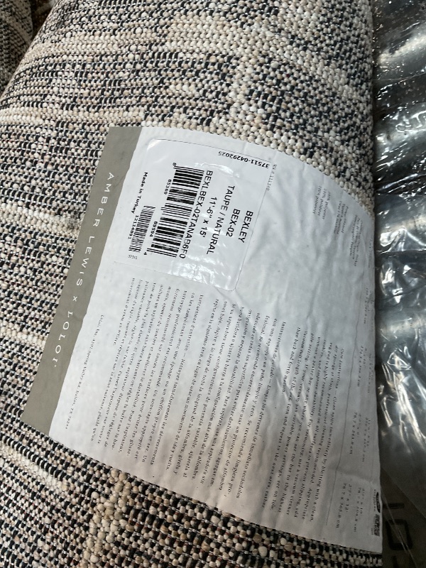 Photo 1 of ***DIRTY BINDING ON EDGES***Loloi Amber Lewis Bexley Collection BEX-02 Taupe/Natural 11'-6" x 15' Area Rug Neutral, Textured, Living, Bedroom, Dining, CarpetLPNPMEH7104549