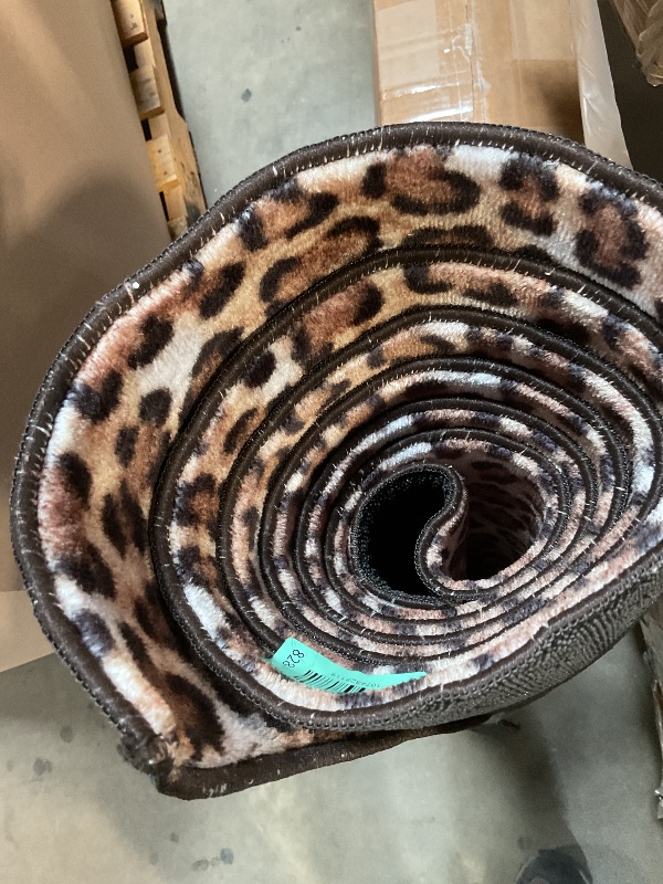 Photo 1 of ** dirt from transport **Ottomanson Hallway Runner Rug 2'7" x 10' – Soft Non-Slip Rug, Low Pile Carpet for Entryway, Kitchen & Long Hallways in Apartments and Homes, Leopard Print Brown