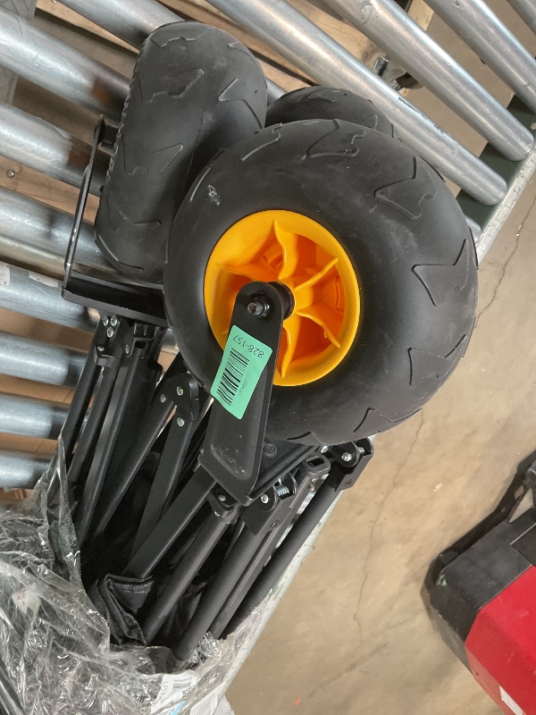 Photo 1 of **FOR PARTS/ MISSING 1 WHEEL*** Wheelive Outdoor Wagon with Inflatable All-Terrain Big Wheels,220 LBS Heavy Duty Folding Beach Wagon with Extra Long Extender,Grocery Cart with Cup Holders and Pocket for Groceries, Garden & Camping