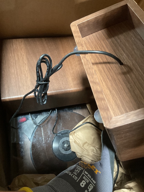 Photo 1 of ***VINYL RECORD COVER IS BROKEN/ UNTESTED*** Vinyl Record Player with Dual Stereo Bookshelf Speakers Vintage Turntable with Bluetooth Wireless Playback Belt Drive 3-Speed Playback Record Player Support RCA Out Auto Stop