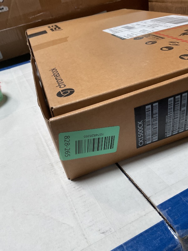 Photo 1 of **dirt**ASUS Chromebook CX1, 15.6" FHD NanoEdge Display, Intel Celeron N4500 Processor, 128GB eMMC Storage, 4GB RAM, ChromeOS, Mineral Gray, CX1500CKA-SS48F