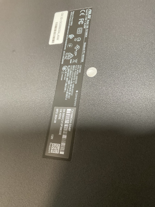 Photo 1 of **dirt**ASUS Chromebook CX1, 15.6" FHD NanoEdge Display, Intel Celeron N4500 Processor, 128GB eMMC Storage, 4GB RAM, ChromeOS, Mineral Gray, CX1500CKA-SS48F