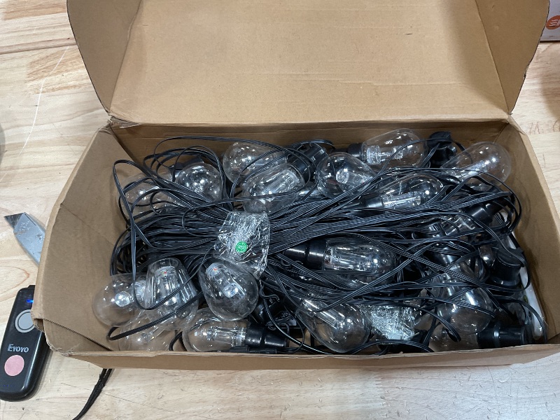 Photo 1 of ***PARTS ONLY***NON FUNCTIONAL***Beizelte Outdoor String Lights, 150FT RGB+IC Outside Light Dimmable Shatterproof LED Bulbs, IP67 Waterproof Chasing Effect Lighting DreamColor Patio Strip Lights for Backyard, Balcony, Outdoor Living