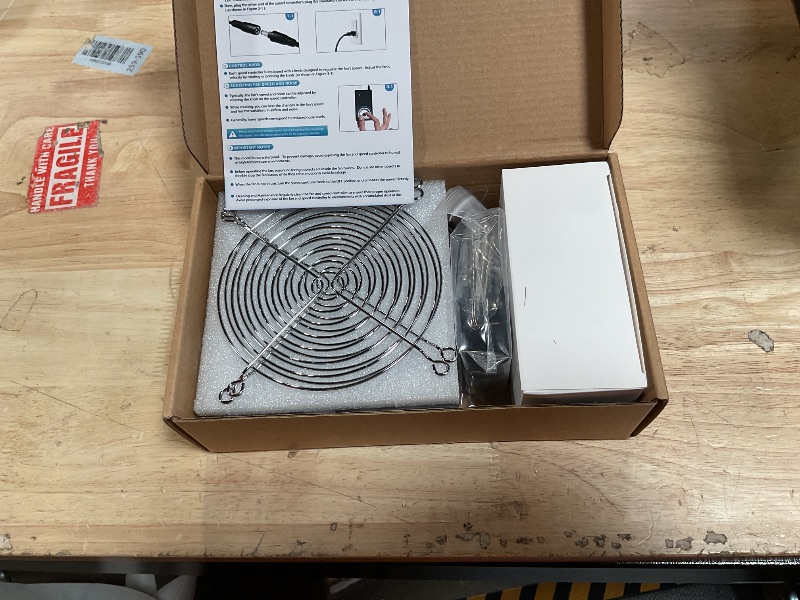 Photo 1 of 120mm x 25mm Computer Fan with AC Plug, Variable Speed Controller (3V-12V) – AC 100-240V Compatible for PC Case, Xbox, PlayStation, DVR, RV Fridge, Cabinet, Greenhouse & DIY Electronics Cooling