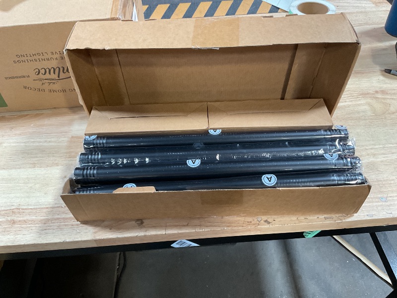 Photo 1 of 1” Diameter Curtain Rods 30-120 Inch, for 30-116 Inch Windows, Adjustable Splicing Black Rods for Windows with Brackets, Window Rod Long Heavy Duty Curtains Rod, 2 Pack