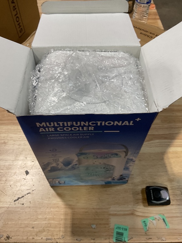 Photo 1 of **PARTIAL SET/ MISSING POWER CORD/ UNTESTED** Portable Air Conditioners,4-in-1 Air Cooler,3 Fan Speeds,1600ML Water Tank With 2 Mist,10 Color Night Light,Remote Control,Portable AC for Room,Car,Bedroom,Office,Outdoor