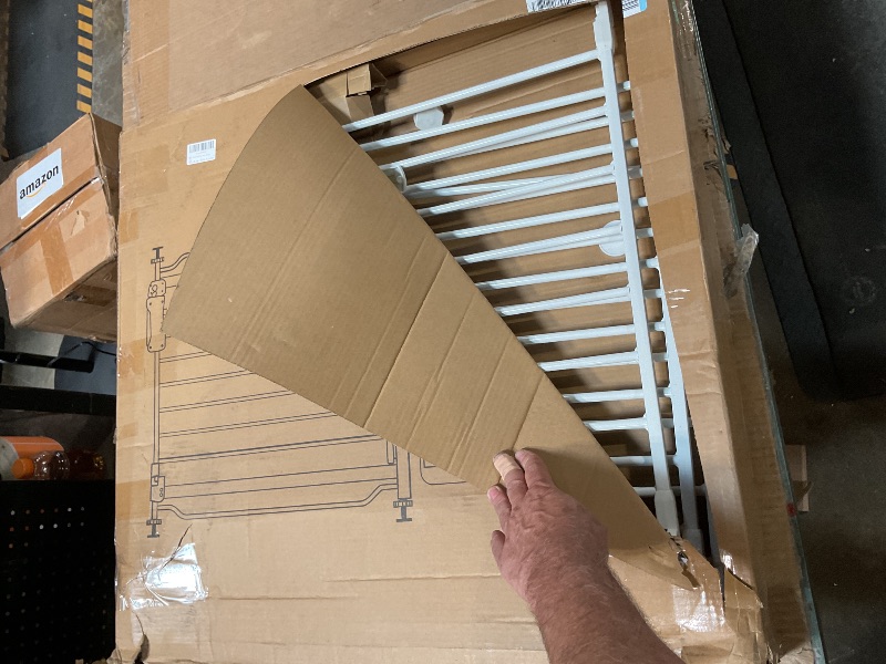 Photo 1 of ***FOR PARTS ONLY/ MISSING ASSEMBLY PIECES*** Vothco Extra Wide Baby Gate 85.8-90.5 Inch, Pressure Mounted No Drilling, for Stairs & Doorways, Metal White Indoor Safety Gate for Kids and Dogs