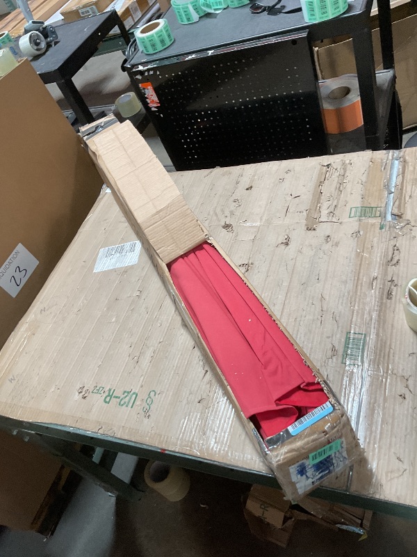 Photo 1 of ****MISSING HALF**** AreShark 9FT Patio Umbrella with Solar Lights, 32 Lighted Pool Umbrella w/Tilt and Crank, Outdoor Market Solar Umbrellas for Garden, Deck, Backyard, Pool and Beach, Red