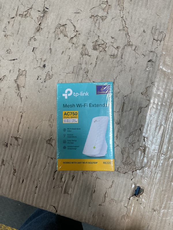 Photo 1 of **FACTORY SEALED**TP-Link WiFi Extender with Ethernet Port, Dual Band 5GHz/2.4GHz, Up to 44% More Bandwidth Than Single Band, Covers Up to 1200 Sq.ft and 30 Devices, Signal Booster Amplifier Supports OneMesh(RE220)