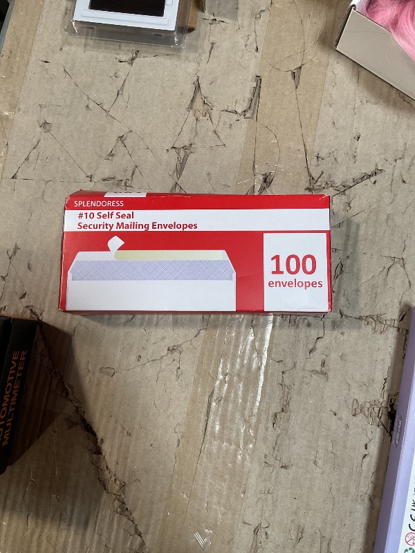 Photo 1 of #10 Envelopes Letter Size Self Seal | 100 Business Mailing Security Peel and Sealing Envelope | 100% Tinted | no 10 White Windowless Legal Regular Plain Envelops Pack | 4-1/8 x 9-1/2 Inches | 24 LB