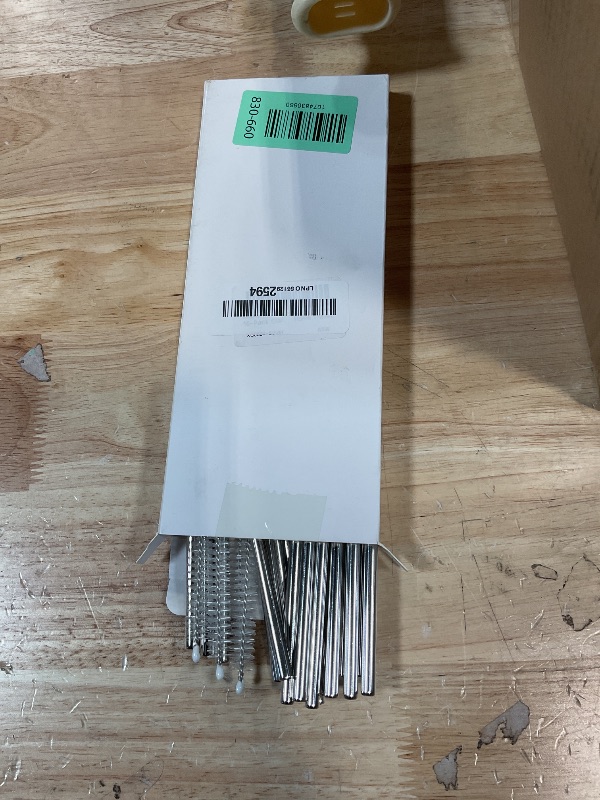 Photo 1 of 16-Pack Stainless Steel Straw,Reusable Straws – 8 Straight & 8 Bent (8.5 Inch) Metal Drinking Straws with 4 Cleaning Brushes,Replacement Straws,Dishwasher Safe,Ideal for Home,Travel