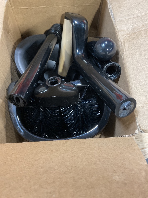 Photo 1 of **SELLING FOR PARTS. CONNECTION PARTS BROKEN ON TWO PIECES**Sellemer Toilet Brush and Plunger Set, Curved Design Head for Deep Cleaning, Heavy Duty Toilet Bowl Brush and Plunger Combo with Holder for Bathroom Cleaning, Black, 1 Pack