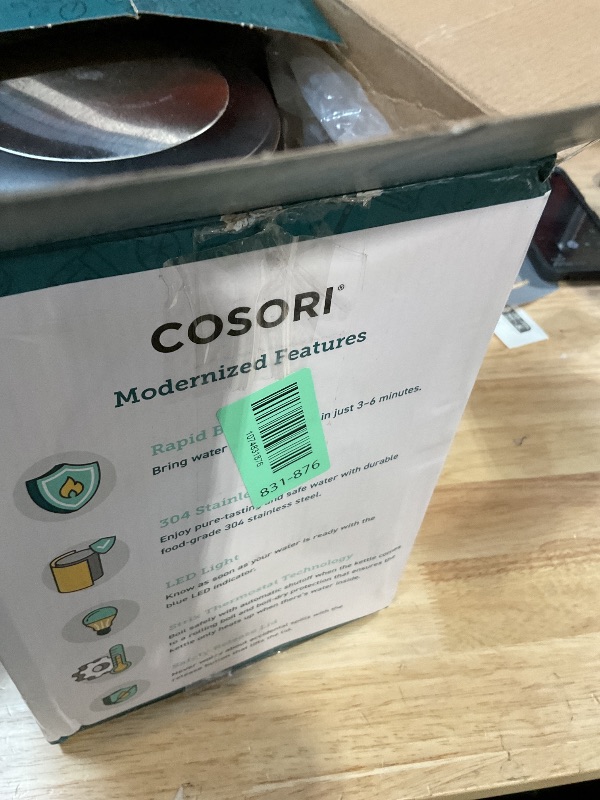 Photo 1 of **dirt**Cosori Electric Kettle, No Plastic Inner Lid, Filter & Spout, Stainless Steel Tea Kettle, Automatic Shut Off & Boil-Dry Protection, Durable Tea Kettle Boiler & Heater, 1.5L/1500W, Silver