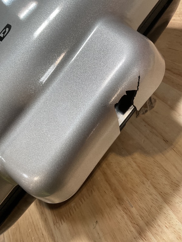 Photo 1 of ** handle has chipped damage **Dash No-Drip Waffle Maker - Makes Four Waffles at Once for Hassle-Free Breakfasts - Dual Nonstick Heating Plates & Quick Heat-Up System - Easy-Release Surface - Silver
