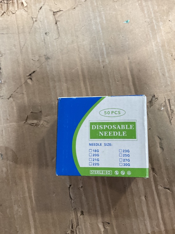 Photo 1 of 32 Gauge 1/2 Inch Disposable Needles with Caps - Luer Lock Lab Dispensing Accessories Individually Wrapped, Box of 50